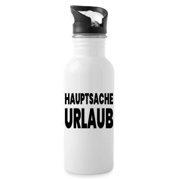 Urlaub - Trinkflasche mit integriertem Trinkhalm - Weiß - Rechts