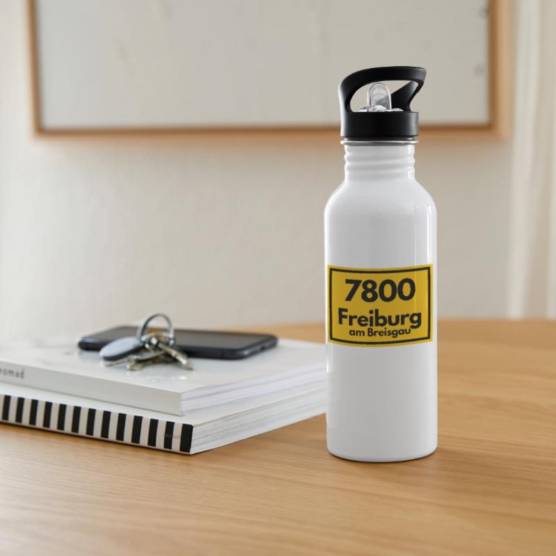 OLD POSTCODE POSTCODE RETRO 7800 FREIBURG BREISGAU Water bottle with straw