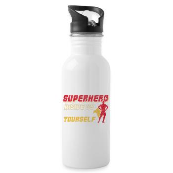We All Have a Superhero Inside Us Design - Water bottle with straw - white - Right