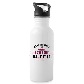 Trainee Hairdresser Apprenticeship Hairdresser Training - Water bottle with straw - white - Right