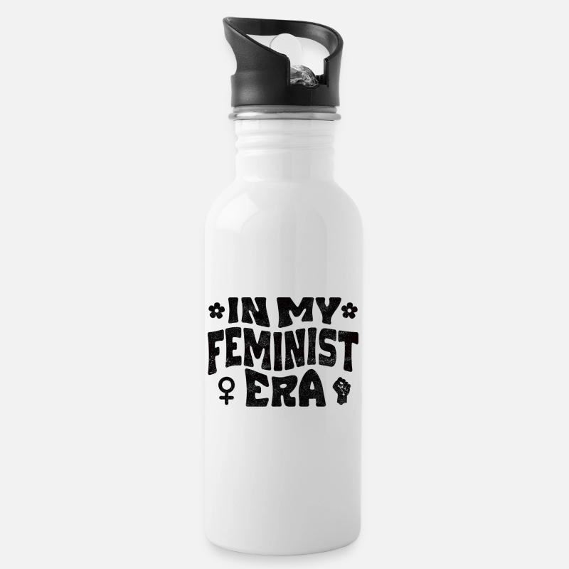 In my Feminist era - Trinkflasche mit integriertem Trinkhalm - Weiß