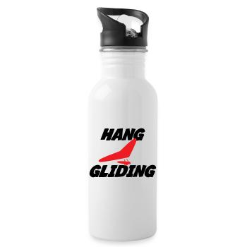 Hang Gliding Centered Wing Badge - Water bottle with straw - white - Right