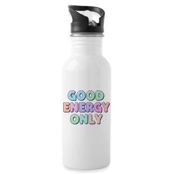 Good Energy Only for Positive People Shirt - Water bottle with straw - white - Right
