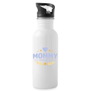 Mama seit 2025 – Proud Mom Design - Trinkflasche mit integriertem Trinkhalm - Weiß - Rechts