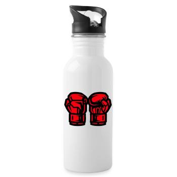 Symbole des gants de boxe Boxe - Gourde avec paille intégrée - blanc - Droite