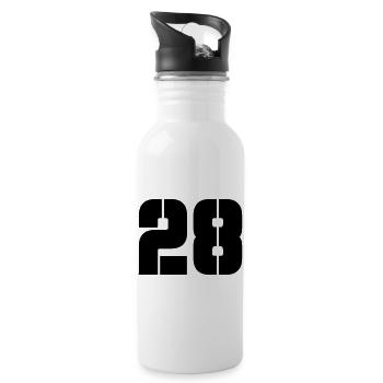 28 - Trinkflasche mit integriertem Trinkhalm - Weiß - Rechts