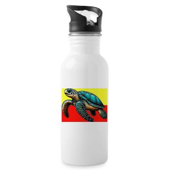 turtle - Water bottle with straw - white - Right