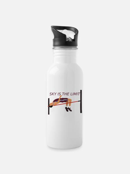 High Jump - Sky is the Limit - Water bottle with straw - white