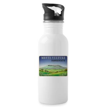 Monte Vulture - Trinkflasche mit integriertem Trinkhalm - Weiß - Rechts