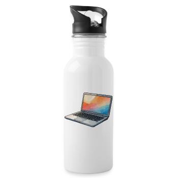Lumina Laptop Prisma - Trinkflasche mit integriertem Trinkhalm - Weiß - Rechts