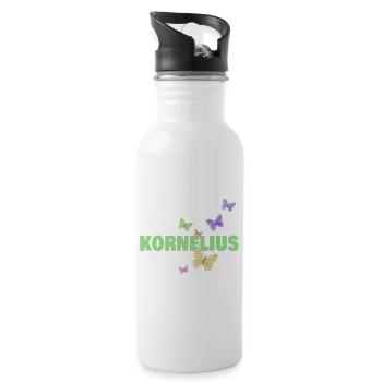 Cornelius with butterflies - Water bottle with straw - white - Right