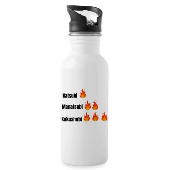 Three Layers Flame Typography - Water bottle with straw - white - Right
