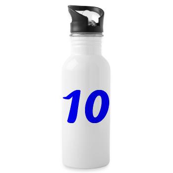 10. 10 YEARS. 10th ANNIVERSARY. 10 YEAR ANNIVERSARY. - Water bottle with straw - white - Right