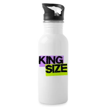 King Size Urban Streetwear – Statement Meme Design - Water bottle with straw - white - Right