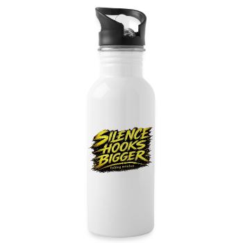 Silence Hooks Bigger Fishing Mindset Design - Gourde avec paille intégrée - blanc - Droite