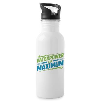 Gartenpapa Pflanzenvater Grüner Papa - Trinkflasche mit integriertem Trinkhalm - Weiß - Rechts