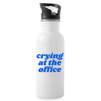 crying at the office - Trinkflasche mit integriertem Trinkhalm - Weiß - Rechts