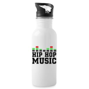 Hip Hop Music - Trinkflasche mit integriertem Trinkhalm - Weiß - Rechts