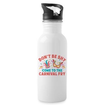 Don ́t Be Shy Come To Carnival Circus Performer - Water bottle with straw - white - Right