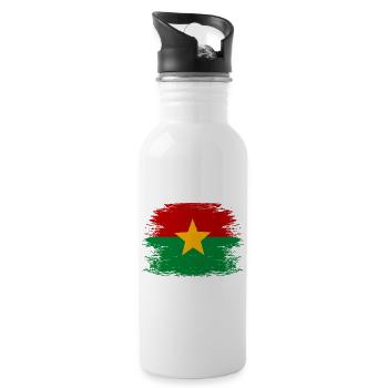Burkina_Faso_Flagge_used - Gourde avec paille intégrée - blanc - Droite