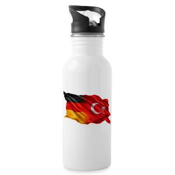 Drapeau allemand de la Turquie - Gourde avec paille intégrée - blanc - Droite