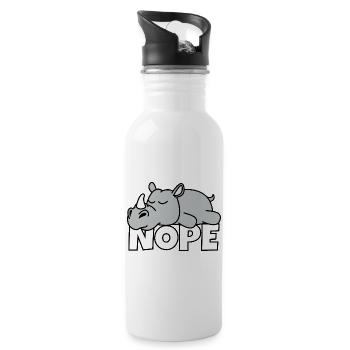Lazy Rhino Nope Not Today Lazy Safari - Water bottle with straw - white - Right
