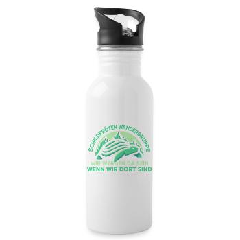 Schildkörten Wandergruppe Wander Bergsteiger - Trinkflasche mit integriertem Trinkhalm - Weiß - Rechts