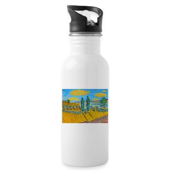 Paysage toscane - Gourde avec paille intégrée - blanc - Droite