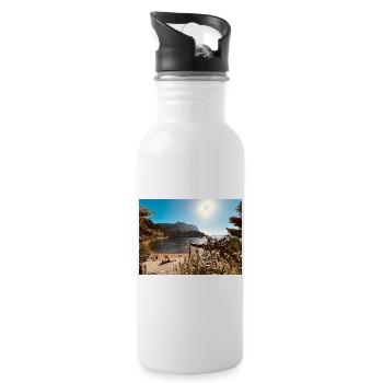 Sunny Beach Bay - Trinkflasche mit integriertem Trinkhalm - Weiß - Rechts