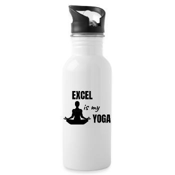 Excel est mon yoga - Cadeau drôle de bureau - Gourde avec paille intégrée - blanc - Droite