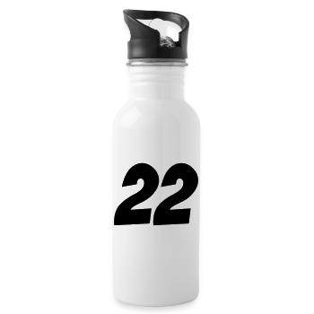 22- - Trinkflasche mit integriertem Trinkhalm - Weiß - Rechts