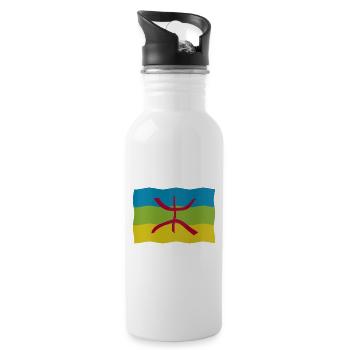 Drapeau amazigh - Gourde avec paille intégrée - blanc - Droite