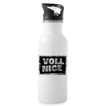 Full Nice Grunge Shirt Print - Water bottle with straw - white - Right