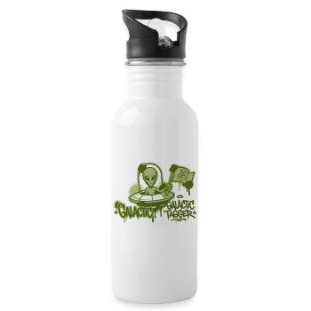 Alien Ufo Graffiti Graphic - Water bottle with straw - white - Right