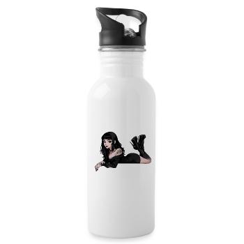 Gothic Pinup Dark Elegance - Water bottle with straw - white - Right