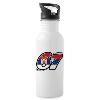 67 Serbia Edition - Water bottle with straw - white - Right
