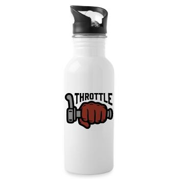 Throttle Throttle Grip Lettering - Water bottle with straw - white - Right