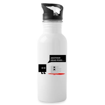 dead pixel_english - Trinkflasche mit integriertem Trinkhalm - Weiß - Rechts