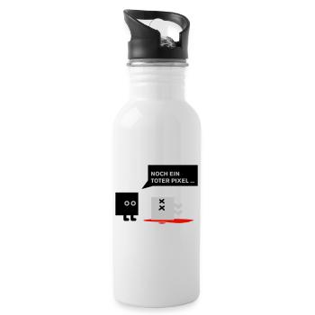 dead pixel_german - Trinkflasche mit integriertem Trinkhalm - Weiß - Rechts