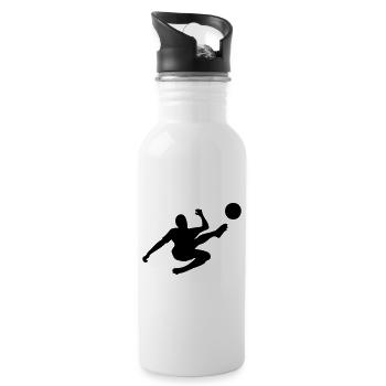 Football overhead kick - Water bottle with straw - white - Right