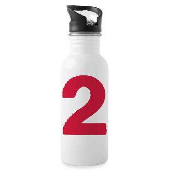 2 - Trinkflasche mit integriertem Trinkhalm - Weiß - Rechts