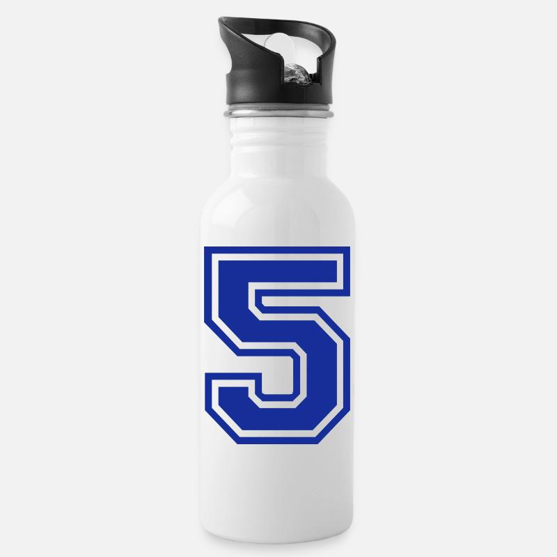 5 - Trinkflasche mit integriertem Trinkhalm - Weiß