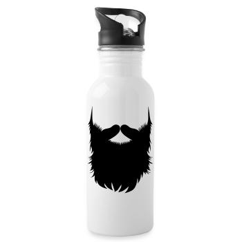 Hipster Beard Vector - Trinkflasche mit integriertem Trinkhalm - Weiß - Rechts