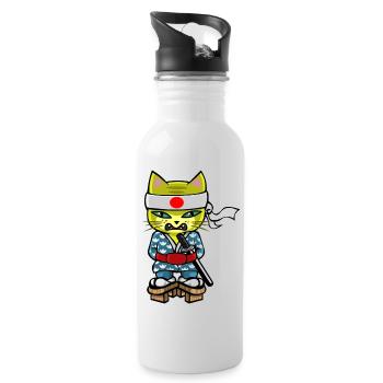 Chat mouraÏ - Gourde avec paille intégrée - blanc - Droite