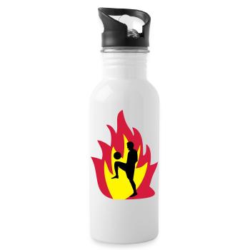 Football fire - Water bottle with straw - white - Right