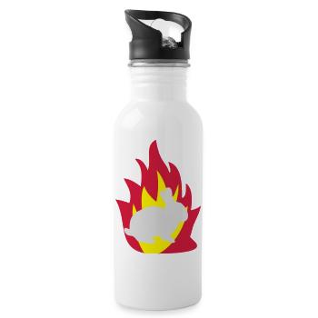 Rabbit in the fire - Water bottle with straw - white - Right