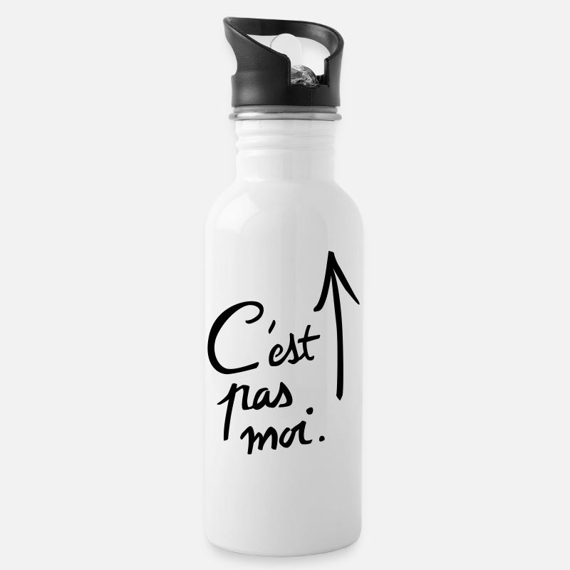 c'est pas moi. - Gourde avec paille intégrée - blanc