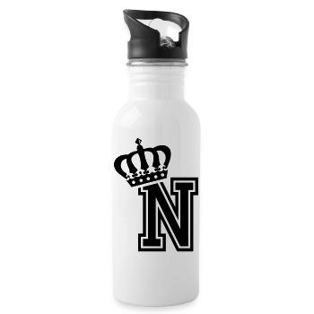 Buchstabe N - Trinkflasche mit integriertem Trinkhalm - Weiß - Rechts