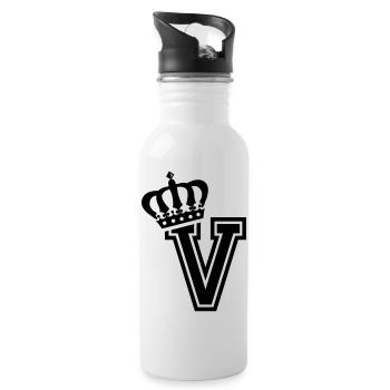 Letter V - Water bottle with straw - white - Right