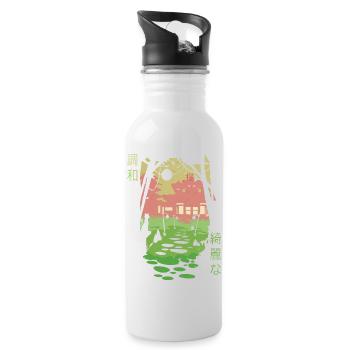 "Wasura" Temple // Tshirt Femme - Gourde avec paille intégrée - blanc - Droite
